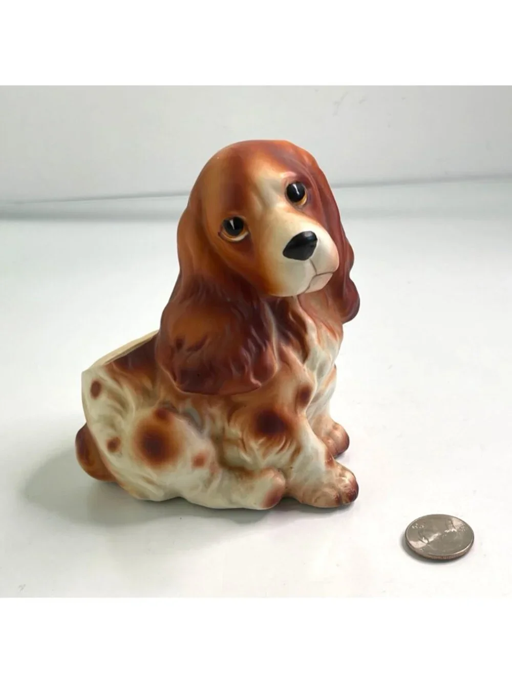 Vintage Napco Ware Cocker Spaniel Dog Ceramic Planter C6717 Foil Label 1950s 5